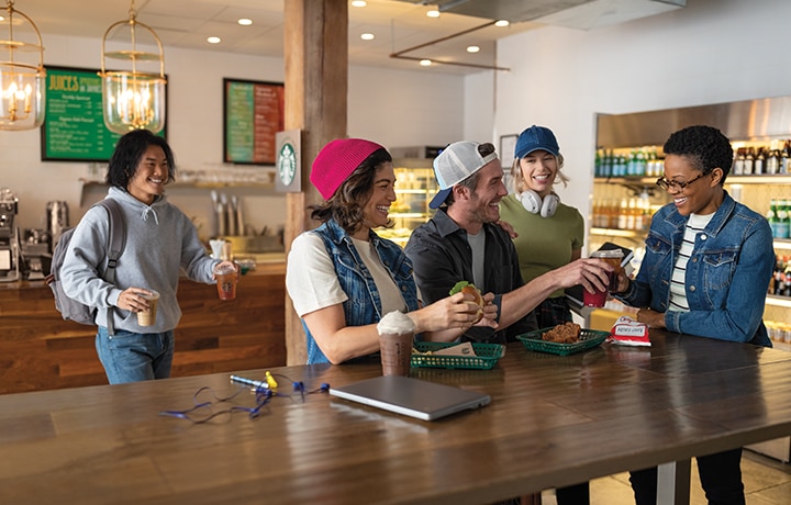 Students Gathering in Cafe