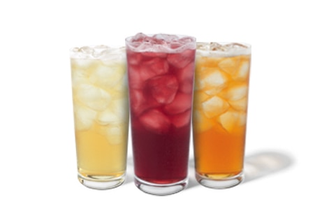 3 Varieties of Teavana Iced Tea in Tall Glasses 3 Varieties of Teavana Iced Tea in Tall Glasses