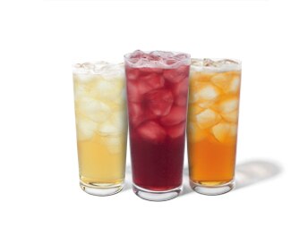 3 Varieties of Teavana Iced Tea in Tall Glasses 3 Varieties of Teavana Iced Tea in Tall Glasses